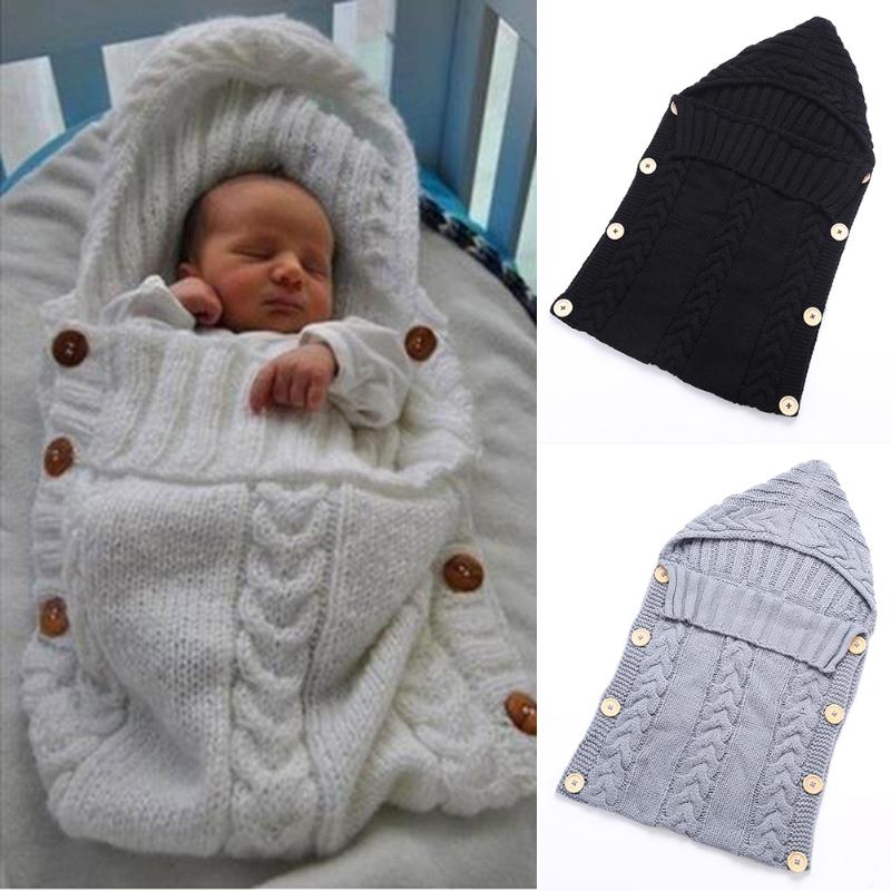 Cozy Wool Blend Swaddle Wrap: Crochet Knitted Hoodie for Warmth and Comfort During Sleep