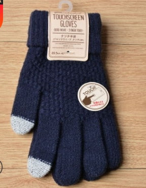 Stay Warm and Connected: Touch Screen Knit Gloves for Women and Men, Thicken Imitation Wool for Extra Warmth