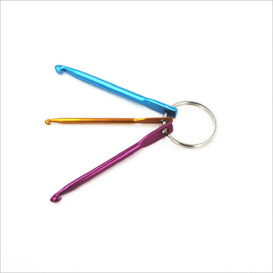 Single-Head Knitting Key Ring Crochet Set: Compact Colorful Keychain Crochet Tools