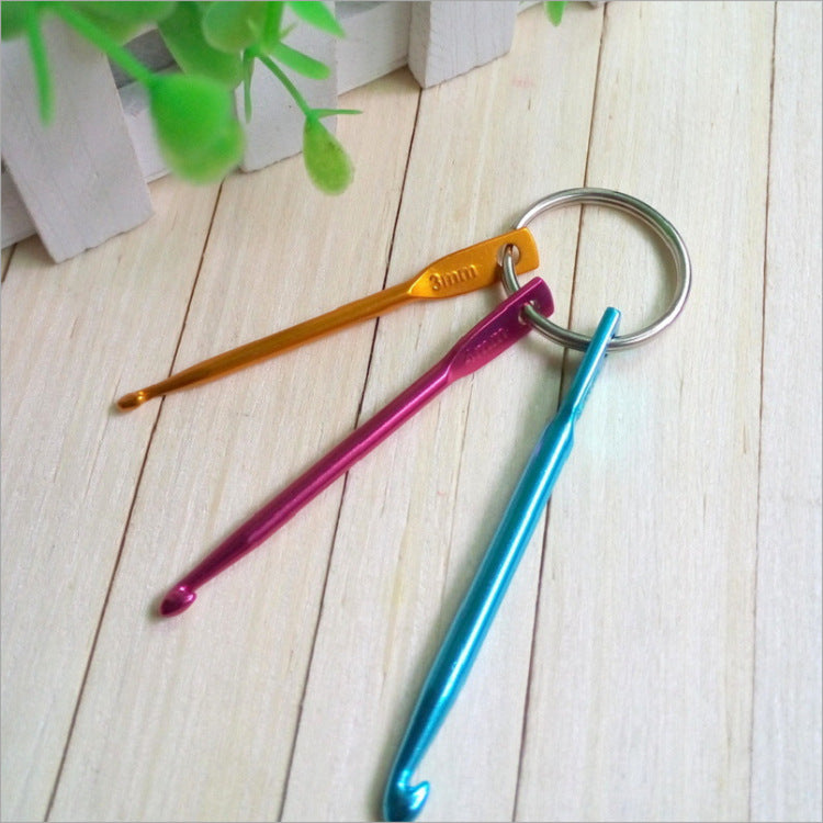 Single-Head Knitting Key Ring Crochet Set: Compact Colorful Keychain Crochet Tools