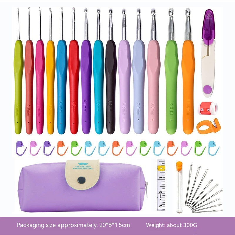 Colorful TPR Soft Handle Aluminum Crochet Hook Set: A Comprehensive Combination for Comfortable Crocheting