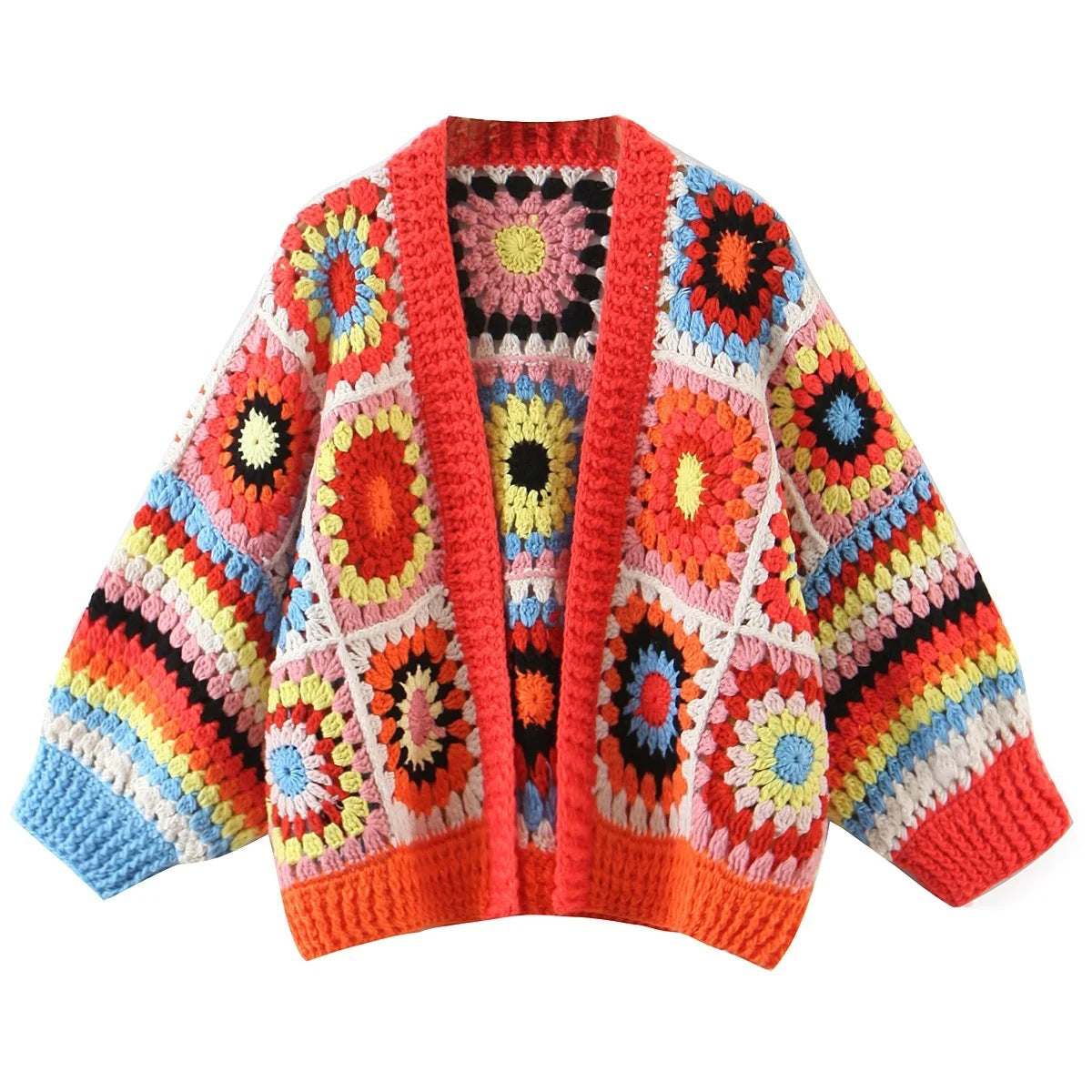 Autumn New Women's Loose Handmade Crochet Ethnic Style Sweater Cardigan Coat