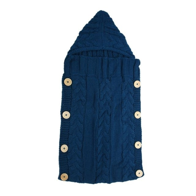 Cozy Wool Blend Swaddle Wrap: Crochet Knitted Hoodie for Warmth and Comfort During Sleep