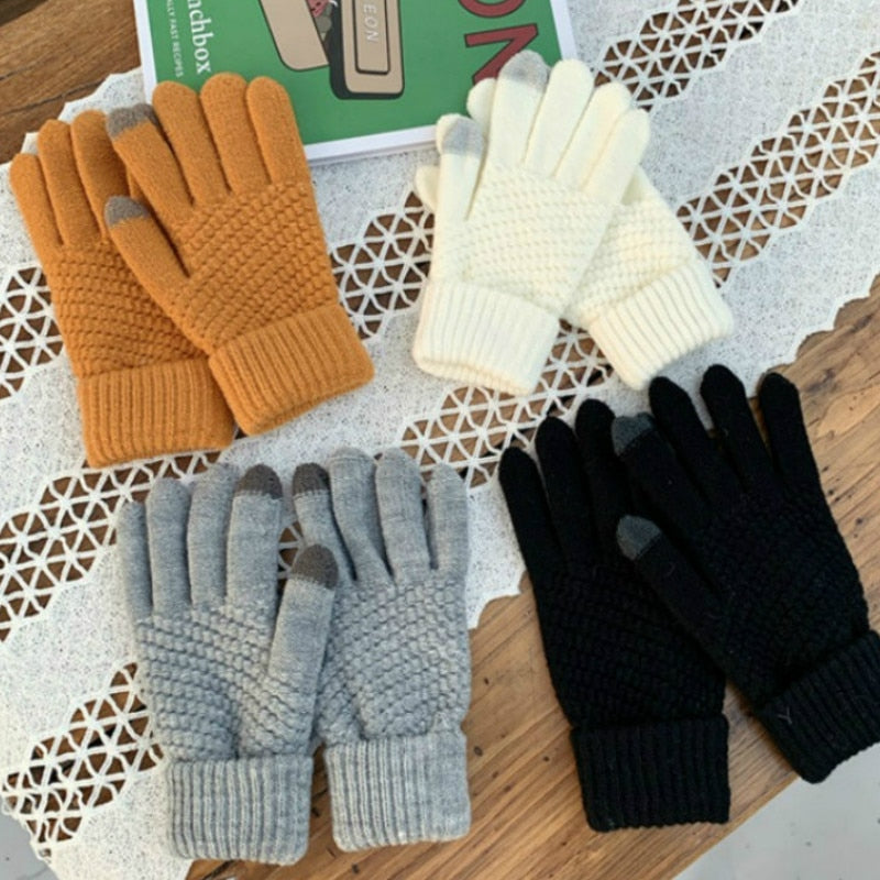 Stay Warm and Connected: Touch Screen Knit Gloves for Women and Men, Thicken Imitation Wool for Extra Warmth