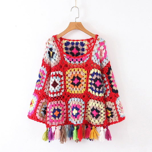 Autumn’s Latest: Colorful Hollow Crochet Knitwear