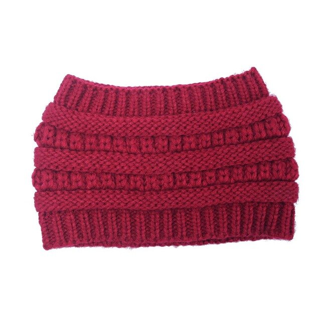 Stay Stylish and Warm with our Ponytail Beanie: Stretch Knitted Crochet Hats for Women