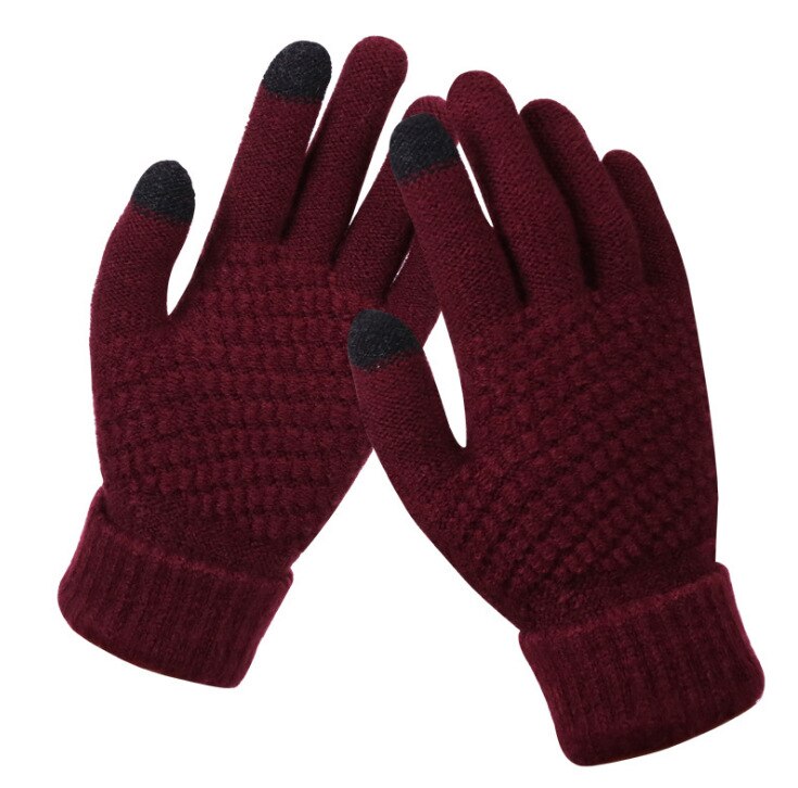 Stay Warm and Connected: Touch Screen Knit Gloves for Women and Men, Thicken Imitation Wool for Extra Warmth