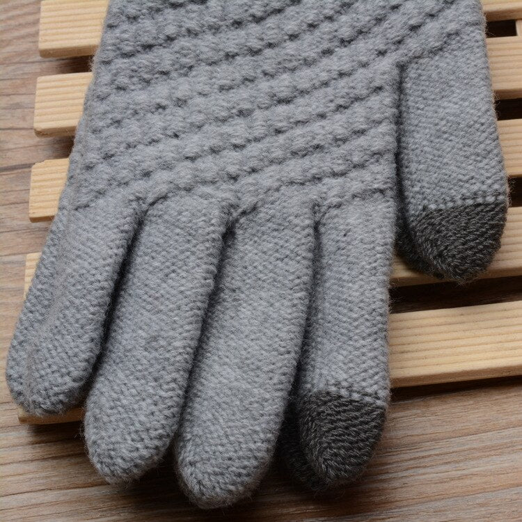 Stay Warm and Connected: Touch Screen Knit Gloves for Women and Men, Thicken Imitation Wool for Extra Warmth