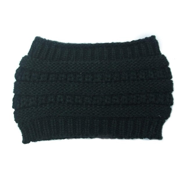 Stay Stylish and Warm with our Ponytail Beanie: Stretch Knitted Crochet Hats for Women