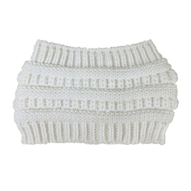 Stay Stylish and Warm with our Ponytail Beanie: Stretch Knitted Crochet Hats for Women