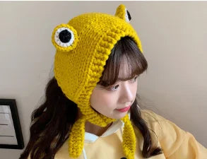 Frog-Inspired Knitted Hat: Winter Skullies for Playful Style and Warmth